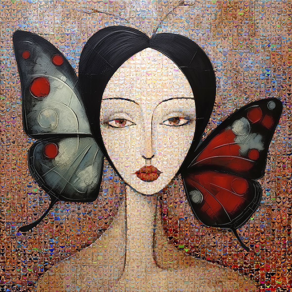 Woman with delicate wings